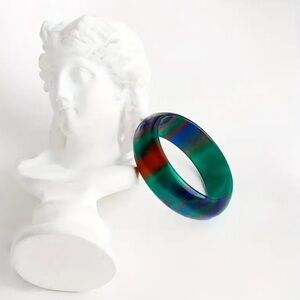 Multicolor Resin Unisex Ring Size 10 Lightweight